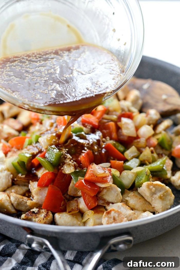 Guilt-Free Sesame Chicken 15 Returning Chicken and Vegetables to Skillet