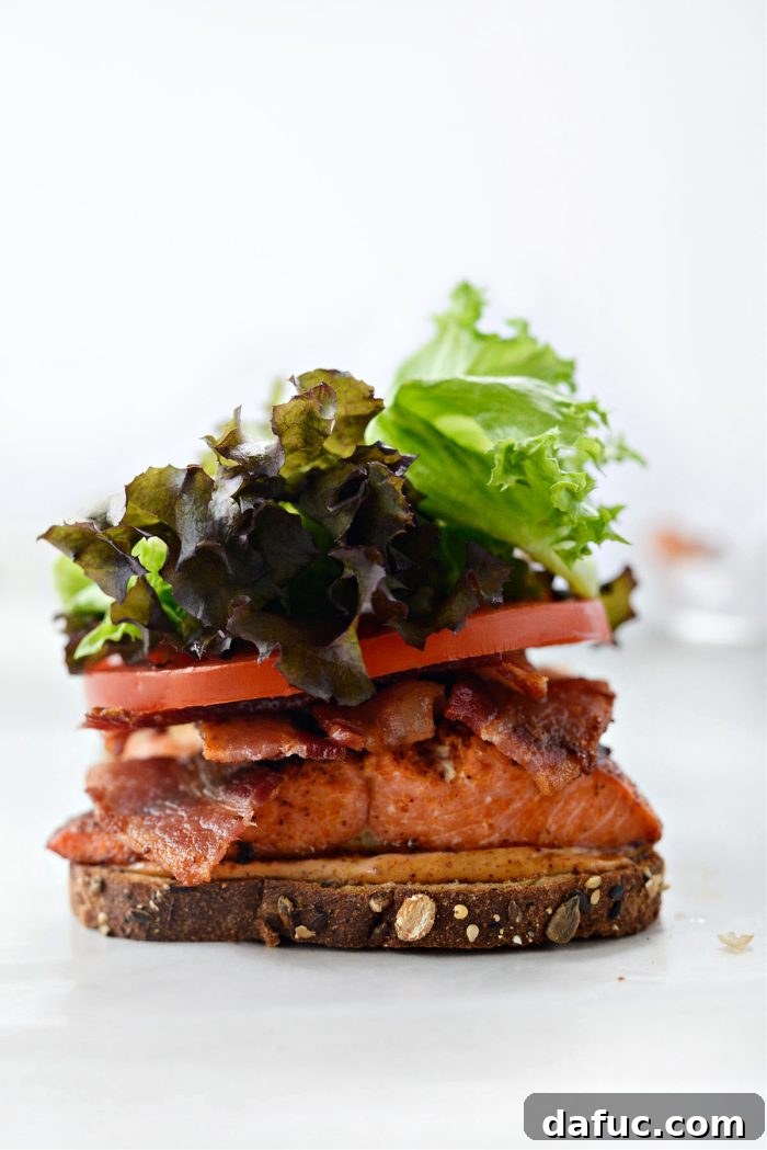 Chipotle-Kissed Salmon BLT 14 Building the Smoky Chipotle Salmon BLT sandwich