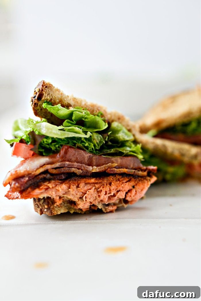 Chipotle-Kissed Salmon BLT 17 Final presentation of the Smoky Chipotle Salmon BLT