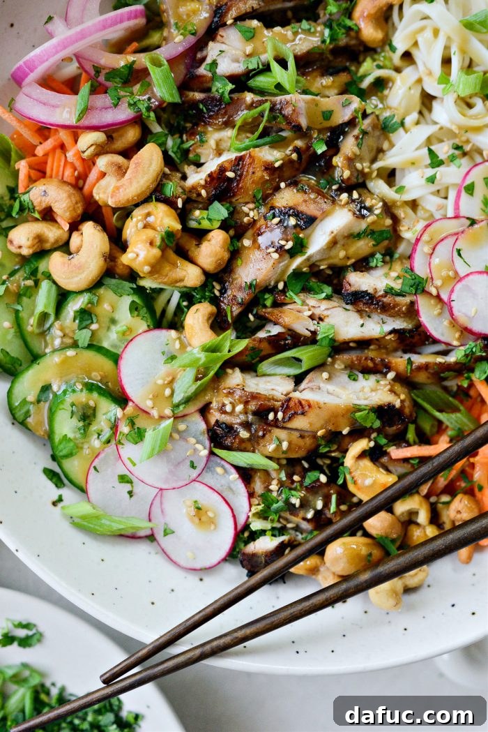Savory Sesame Grilled Chicken Noodle Bowls 13 A final close-up shot of the mouthwatering grilled sesame chicken noodle bowls, showcasing all the delicious components