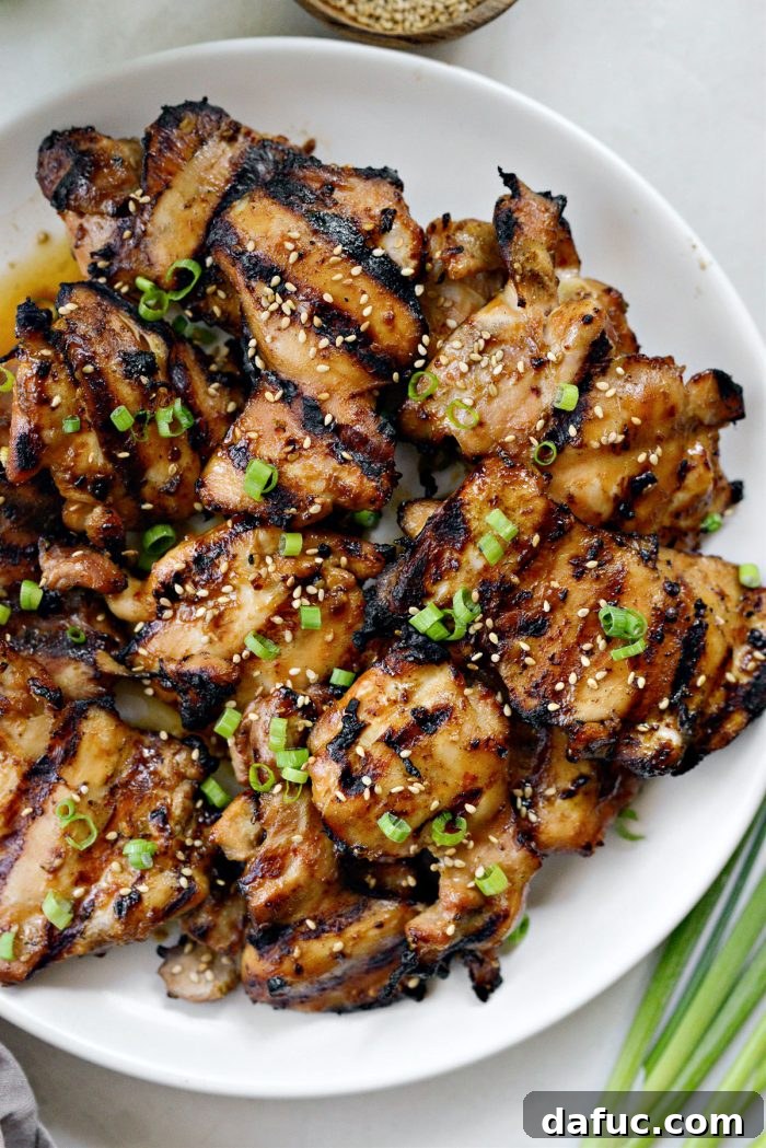 Savory Sesame Grilled Chicken Noodle Bowls 7 Platter of perfectly grilled sesame chicken, sliced and ready for the noodle bowls