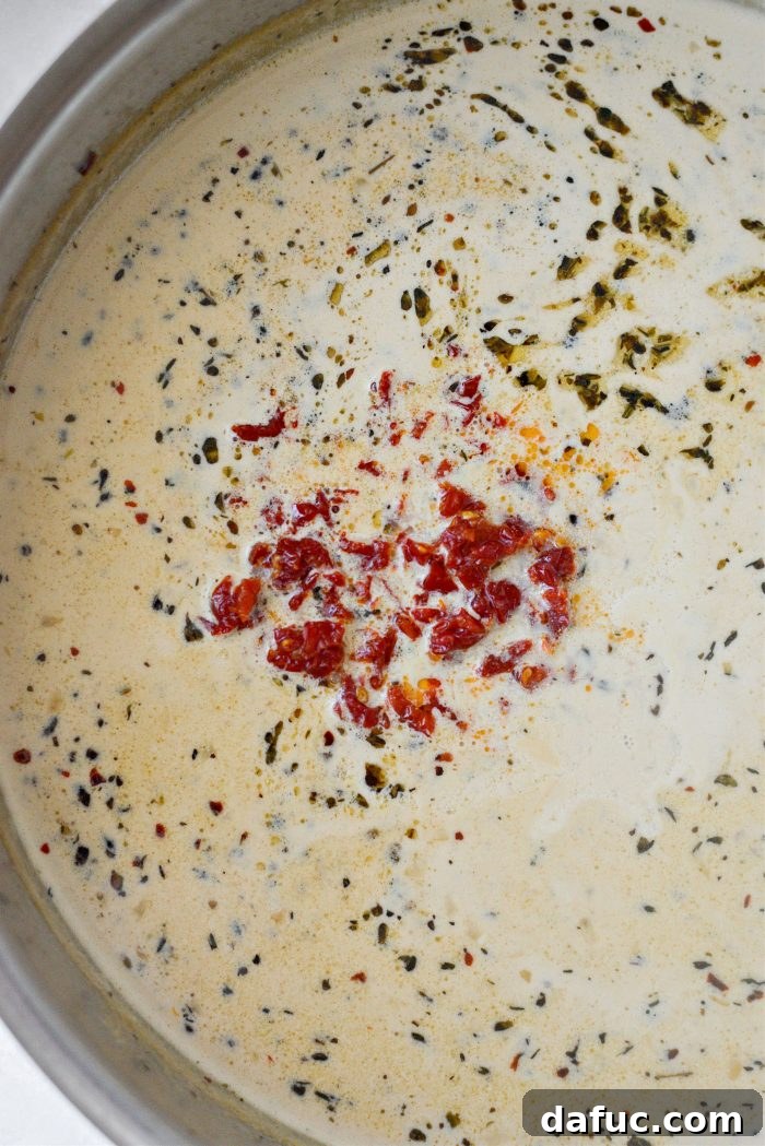 The I Do Chicken 16 Adding chopped sun-dried tomatoes and fresh lemon juice to the sauce
