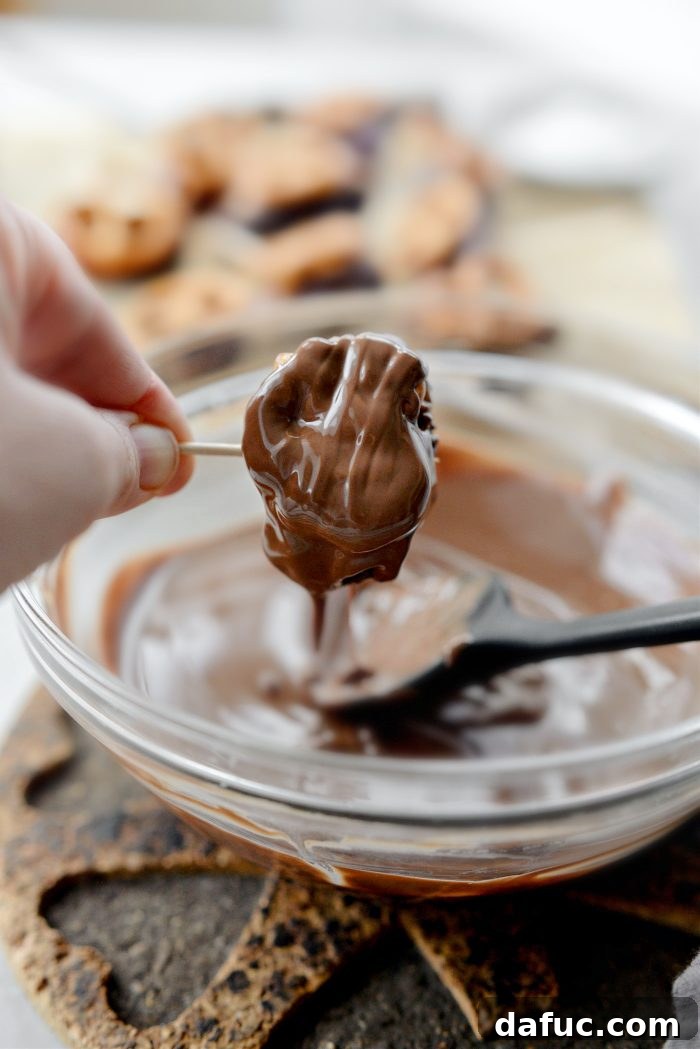 Five-Star Stuffed Dates 11 Drizzling chocolate over the Take 5 Stuffed Dates