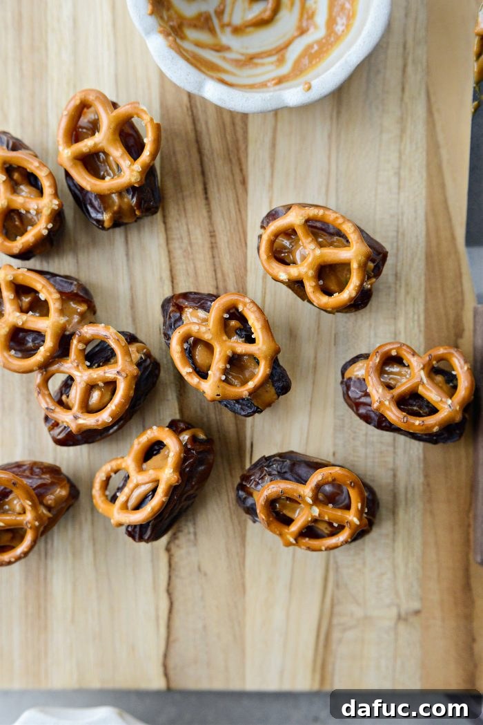 Five-Star Stuffed Dates 6 Fill dates with peanut butter and top with a mini pretzel