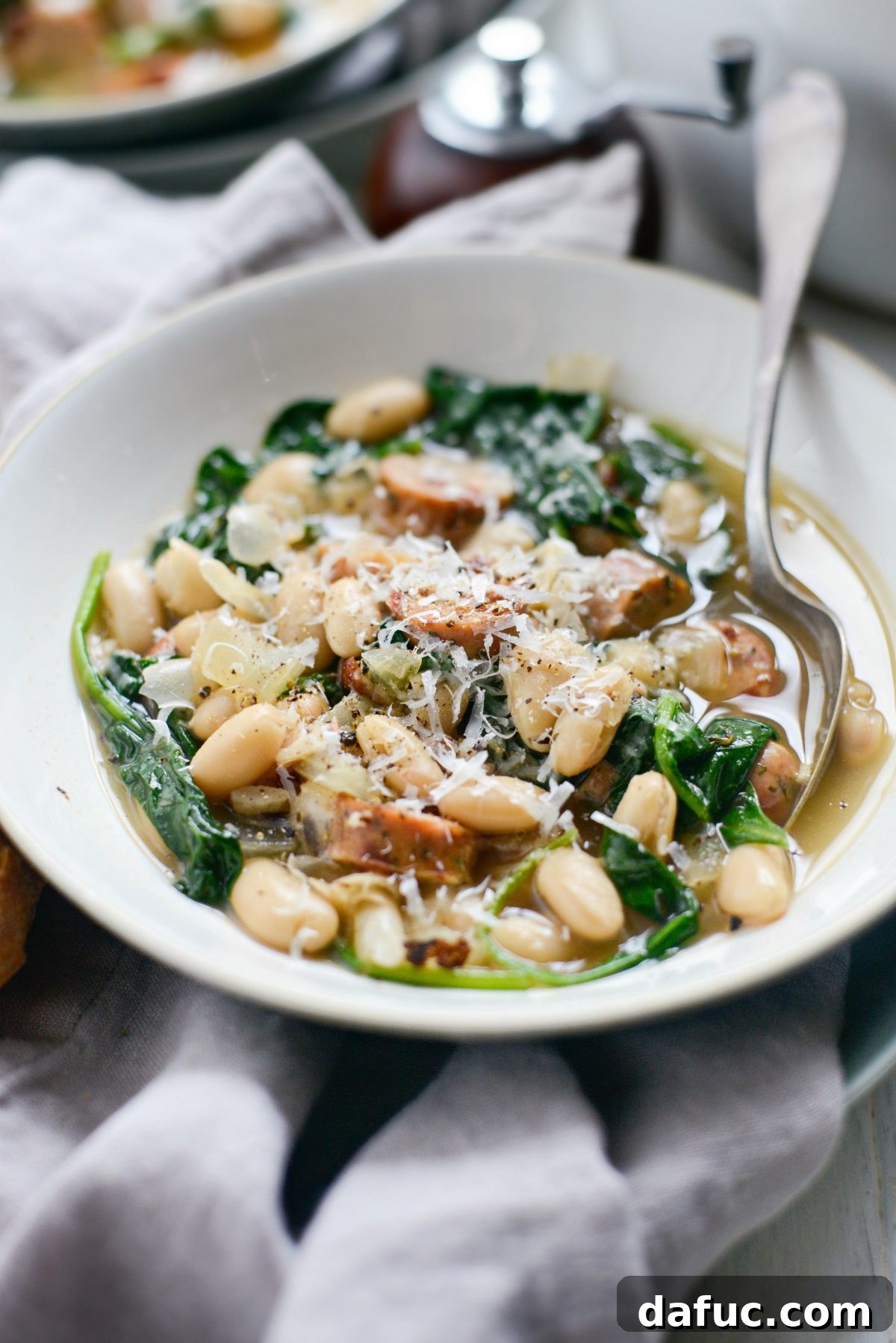 Rustic Chicken Sausage and White Bean Pot 2 Hearty Chicken Sausage and White Bean Stew, perfect for a quick dinner