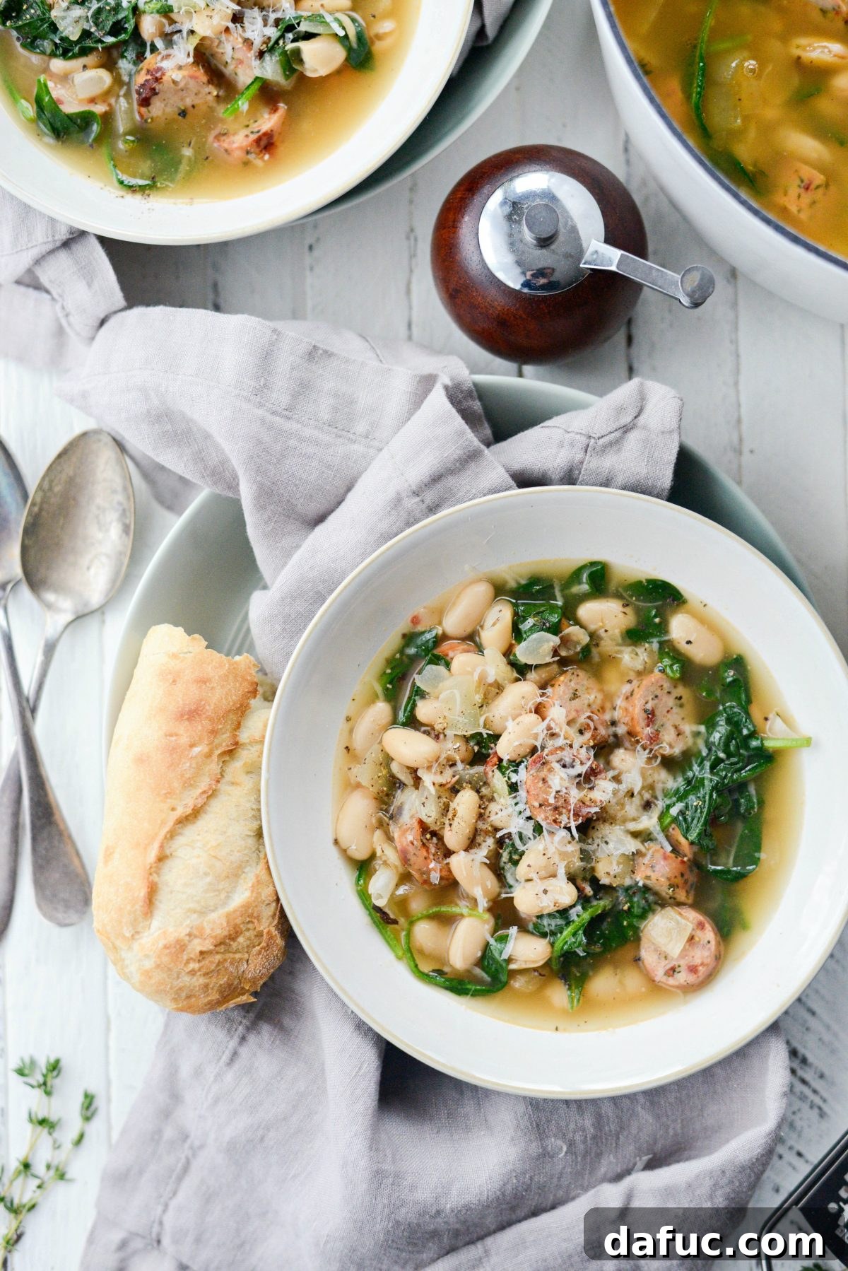 Rustic Chicken Sausage and White Bean Pot 19 Another aesthetic shot of the Chicken Sausage White Bean Stew
