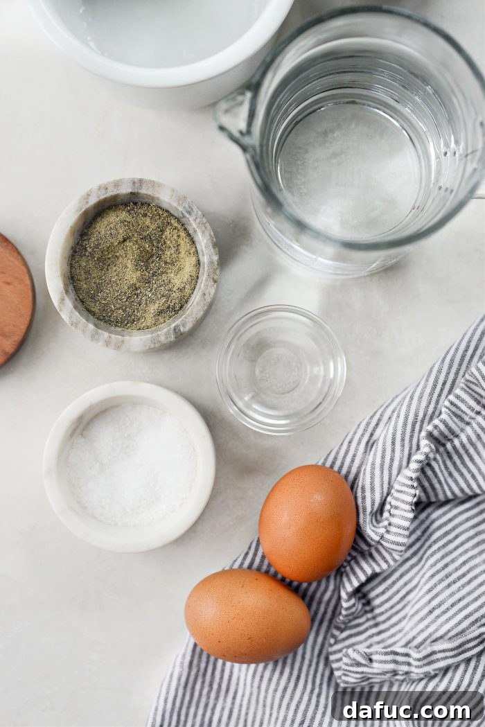 ingredients for Microwave Poached Eggs