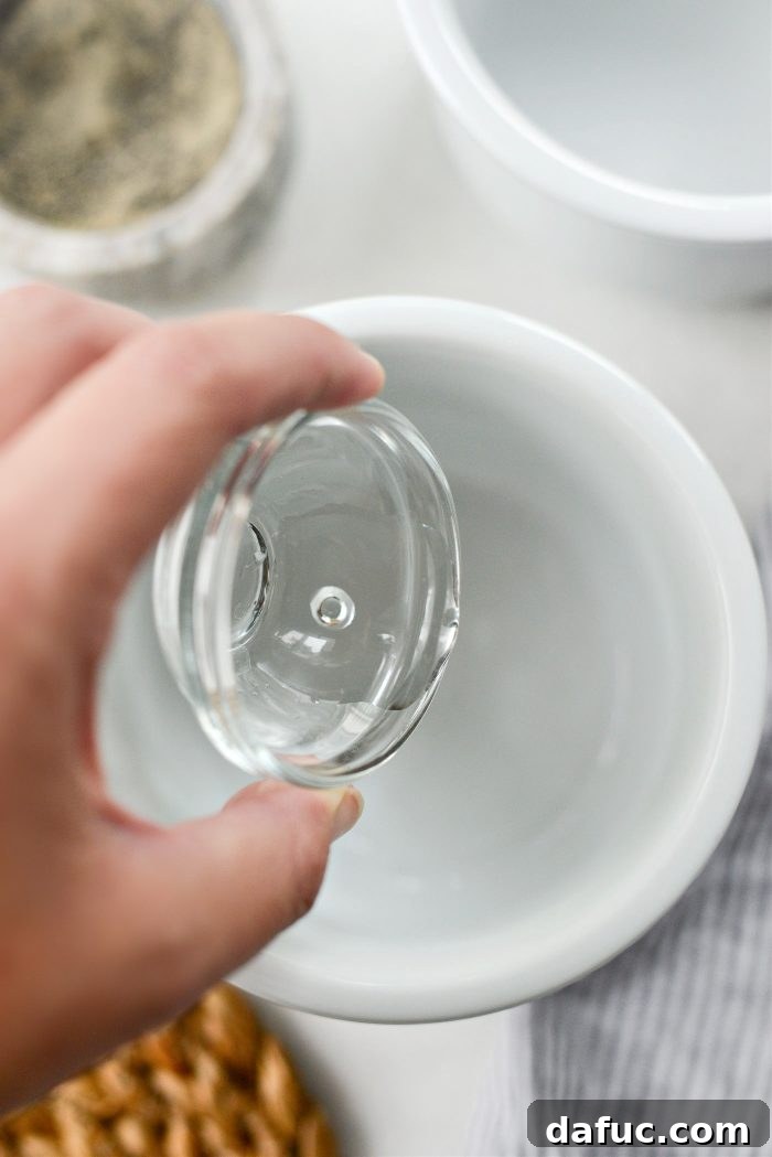 add vinegar to ramekins