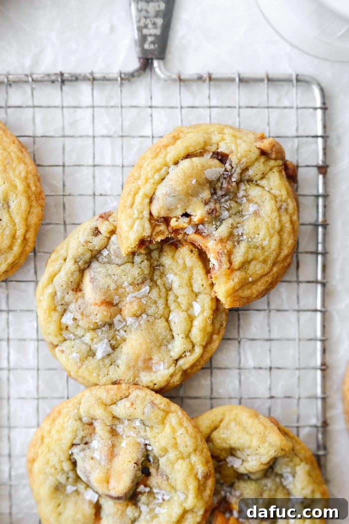 Salty-Sweet Snickers Cookie Bliss 2 Salted Snickers Cookies with gooey caramel and peanuts