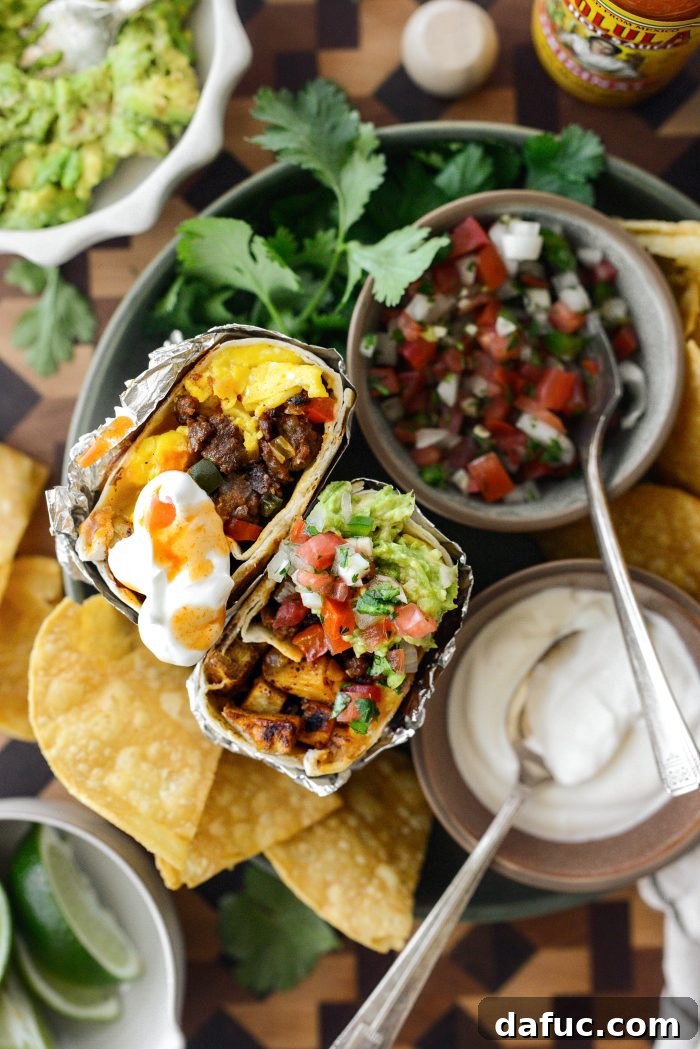 Ultimate Crispy Potato and Chorizo Breakfast Burritos