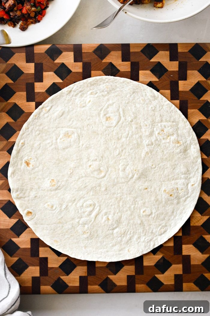 Large burrito-size flour tortilla