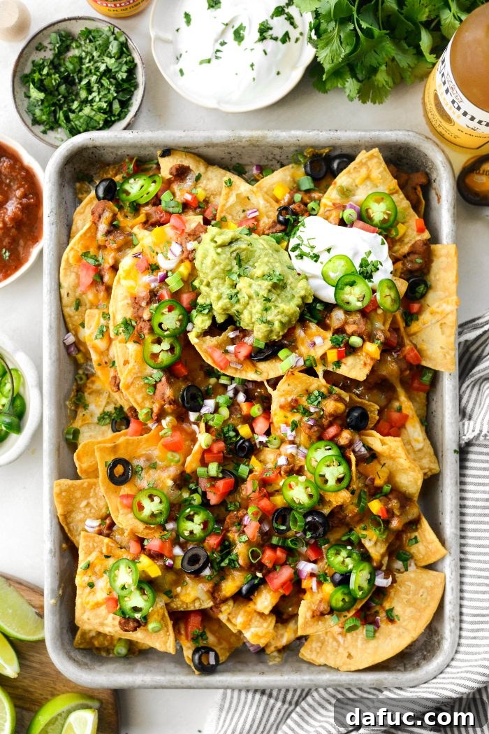 Ultimate Beef and Bean Nachos 2 Loaded Beef and Bean Nachos