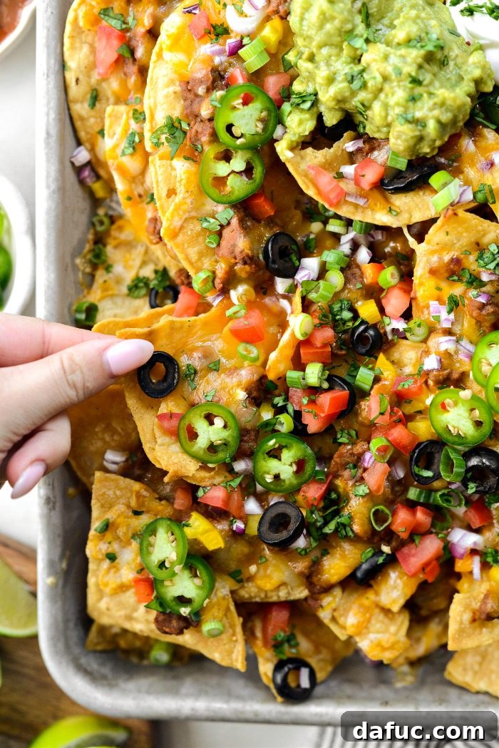 Ultimate Beef and Bean Nachos 18 Loaded Beef and Bean Nachos