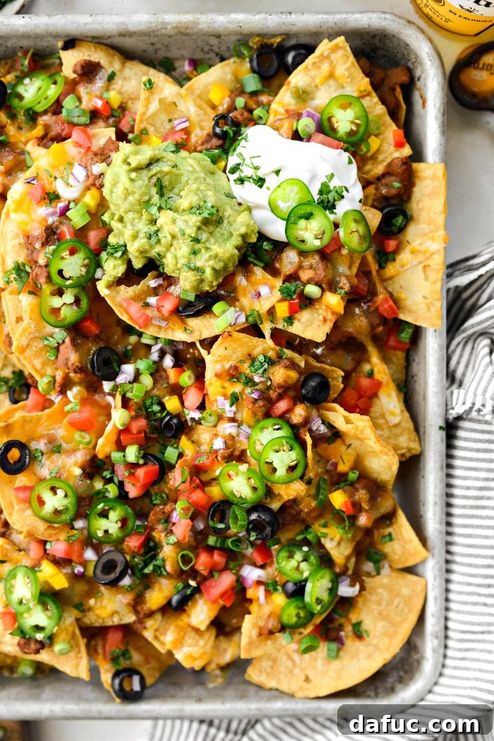 Ultimate Beef and Bean Nachos 3 Loaded Beef and Bean Nachos