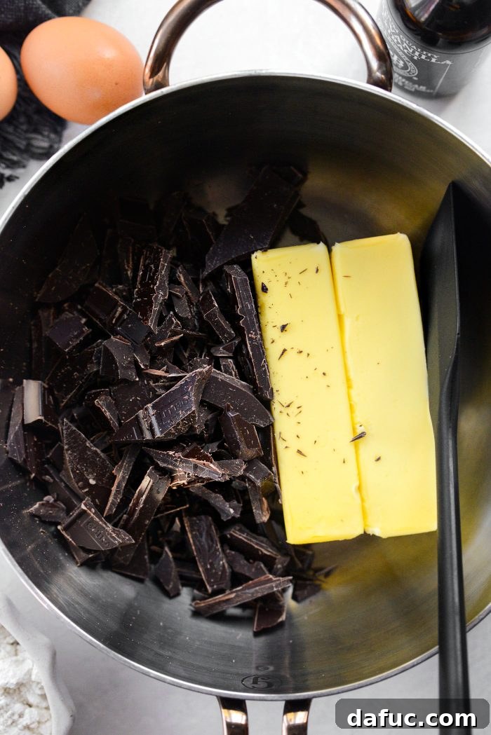 add butter and chocolate to sauce pan