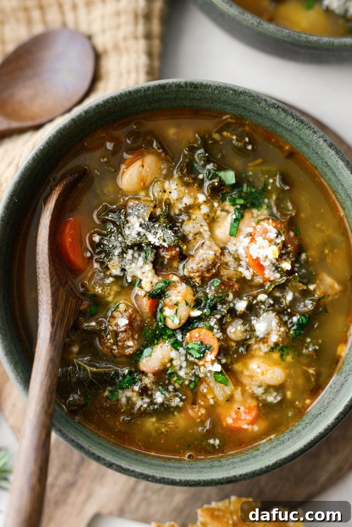 Italian Sausage White Bean Soup with Kale