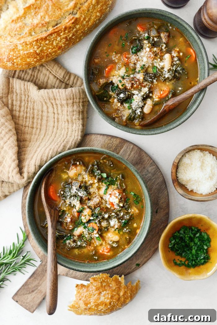 Italian Sausage White Bean Soup with Kale