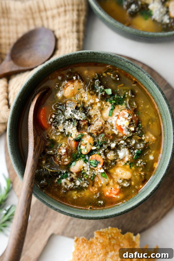 Italian Sausage White Bean Soup with Kale