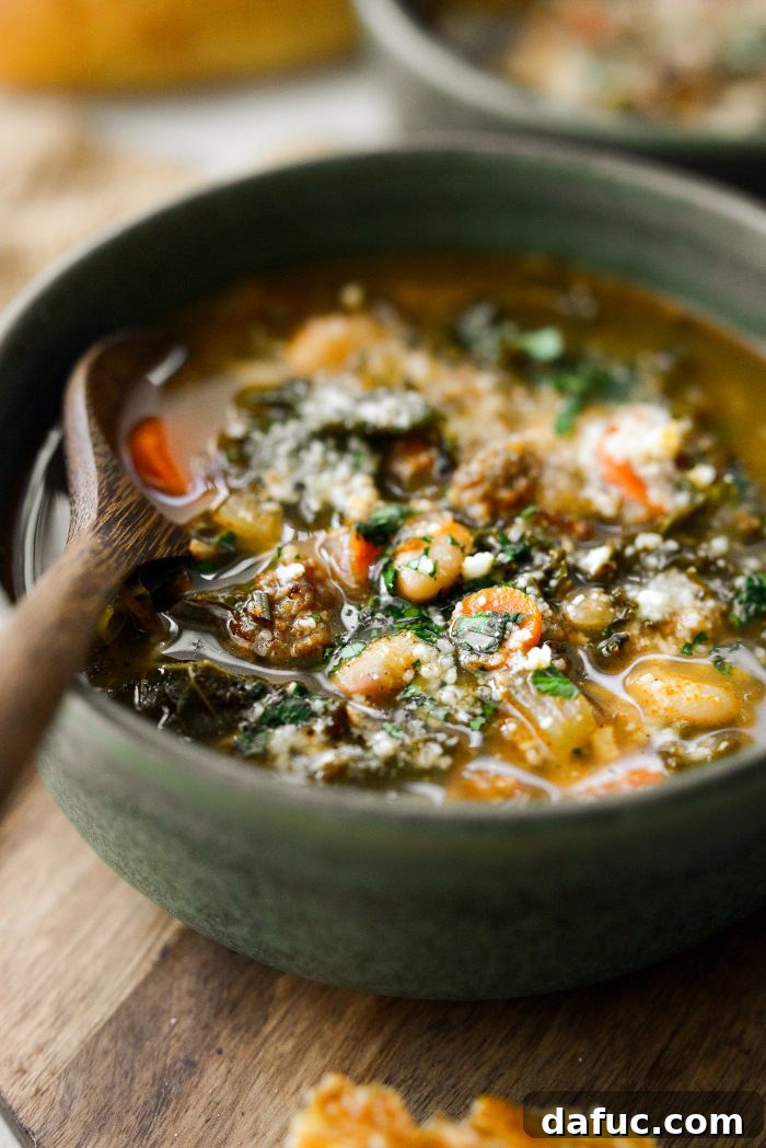 Italian Sausage White Bean Soup with Kale