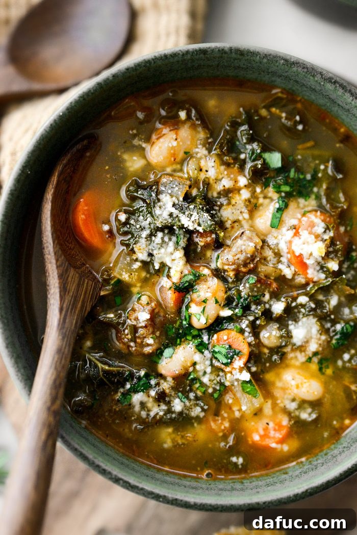 Italian Sausage White Bean Soup with Kale