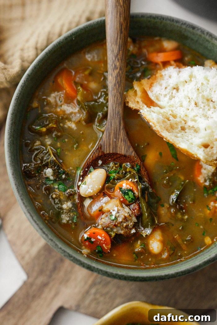 Italian Sausage White Bean Soup with Kale