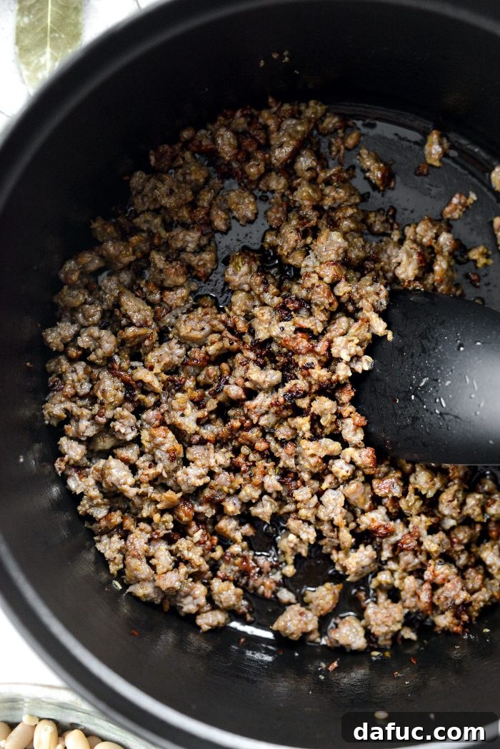 browned italian sausage