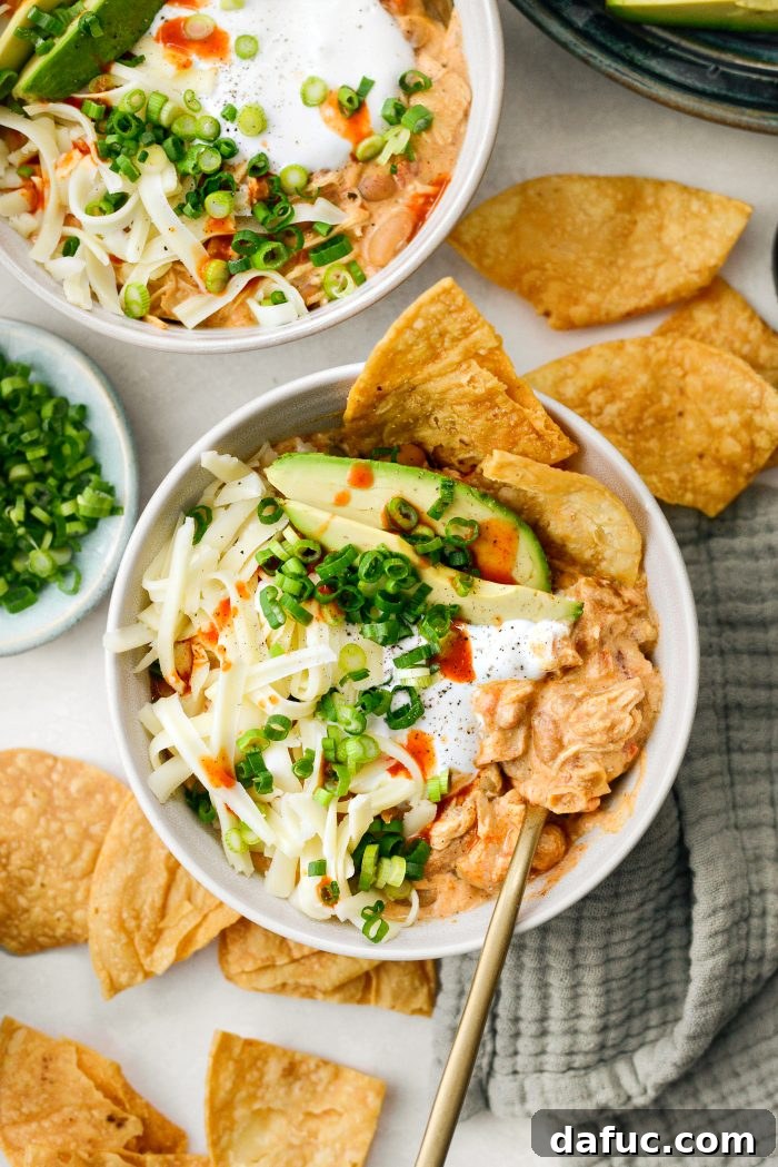 Slow Cooker Buffalo Chicken Chili - A hearty and flavorful dish