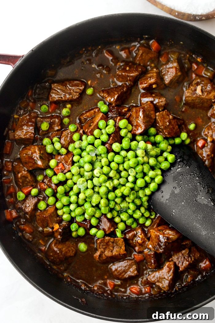 add in peas