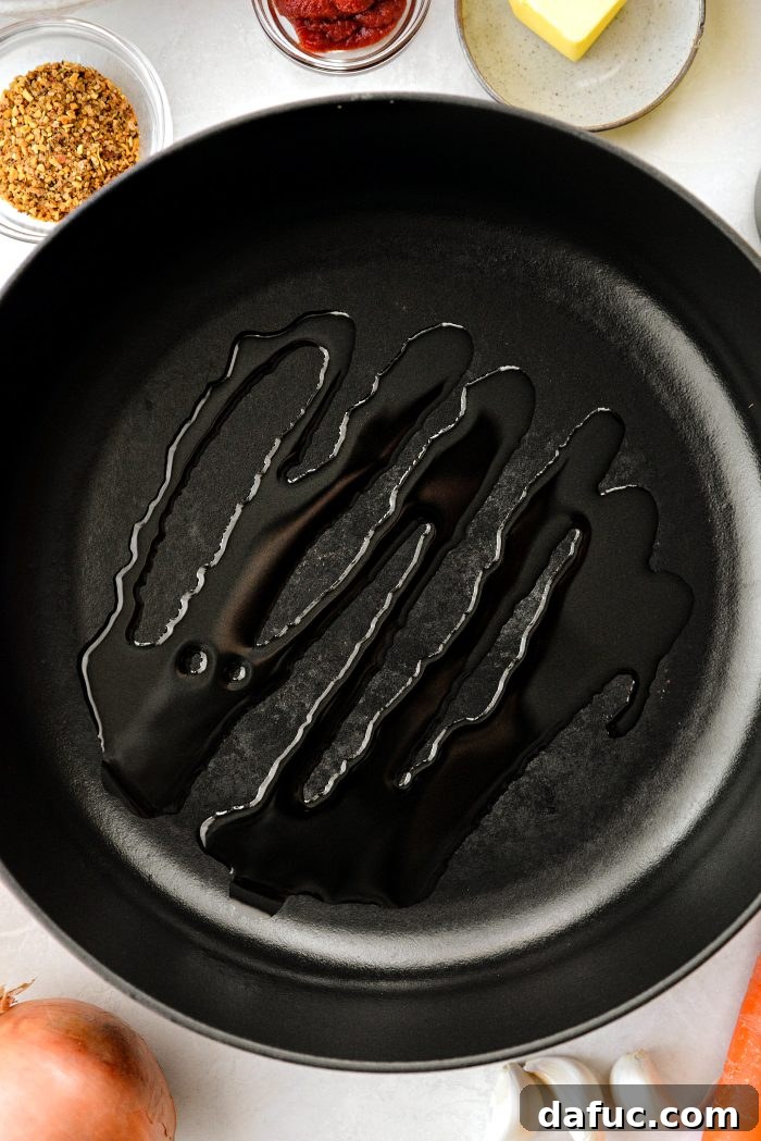 add oil to pan