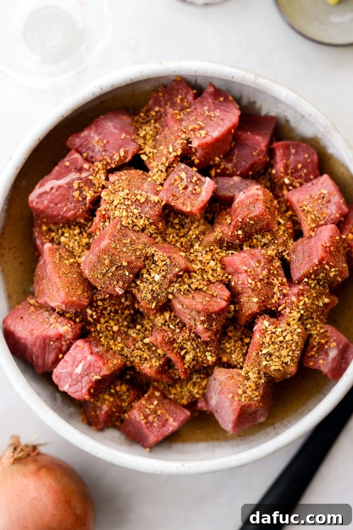 cubed roast with steak seasoning