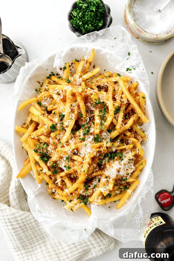 Decadent Truffle Parmesan Fries 12 A bowl of freshly prepared Parmesan Truffle Fries ready to be enjoyed