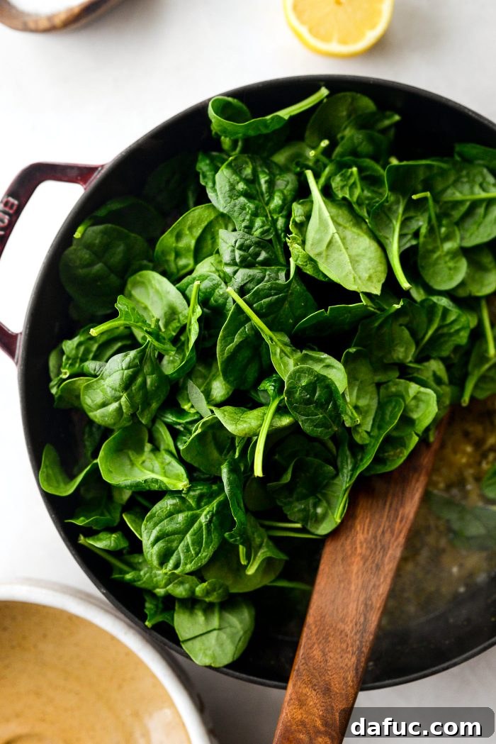 add spinach to orzo