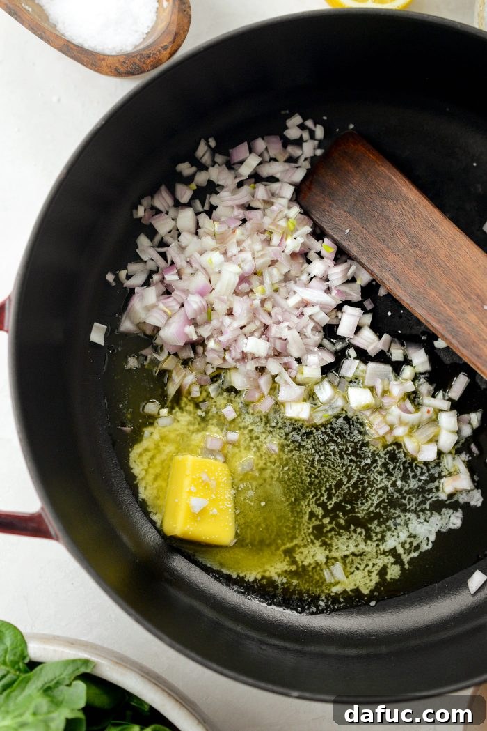 butter, shallots and salt