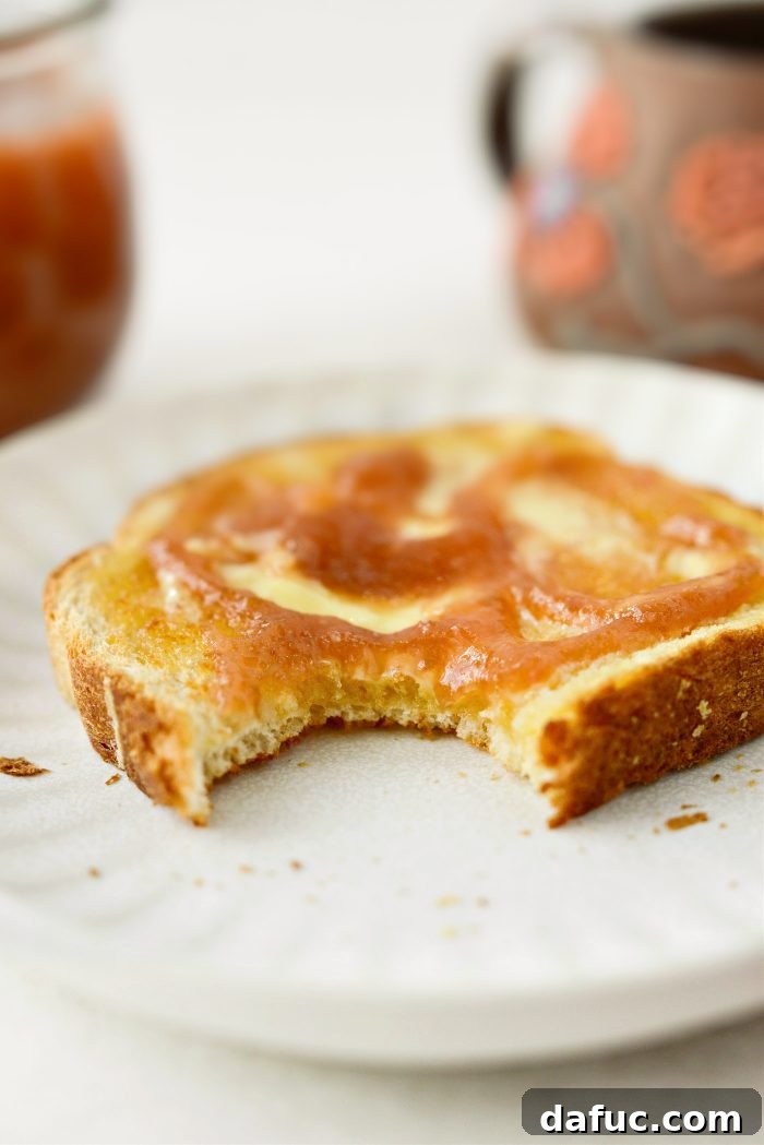 Sweet Tart Rhubarb Jam 16 bite of Rhubarb Jam toast