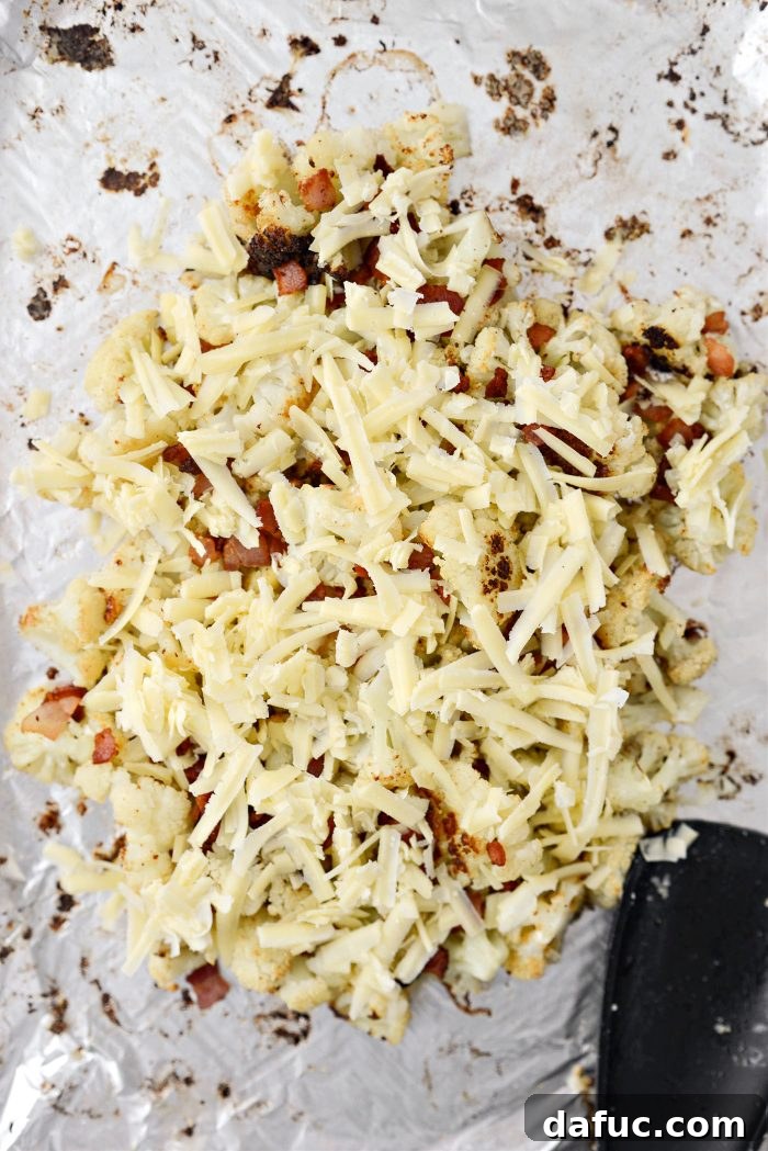 Crispy Bacon & Cheddar Roasted Cauliflower 12 Cauliflower and bacon generously sprinkled with Irish sharp white cheddar