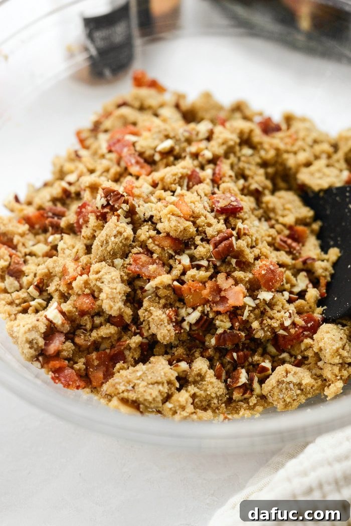 Combining streusel ingredients and refrigerating