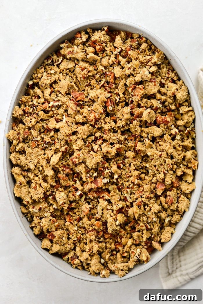 Baking sweet potato casserole on the middle rack of the oven