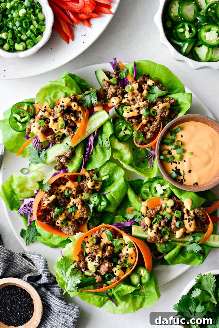 Spicy Sriracha Steak Lettuce Cups 13 Assembling a Spicy Sriracha Lettuce Wrap