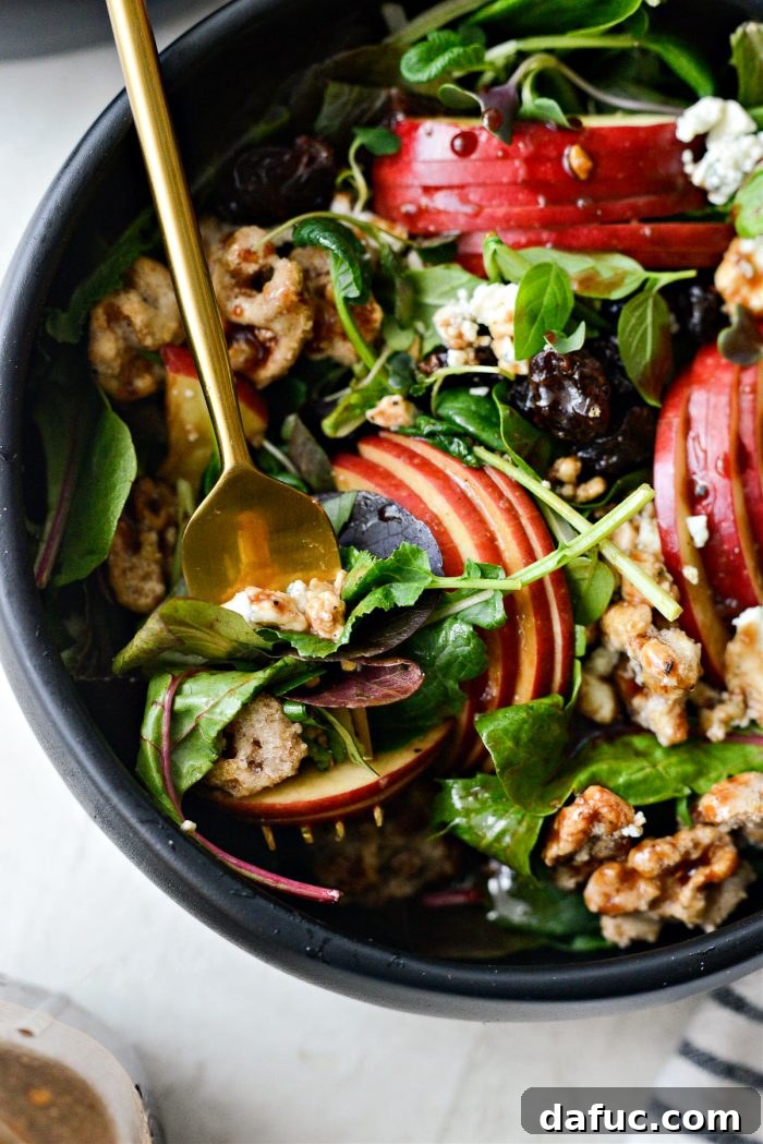 Apple Cherry and Candied Walnut Salad