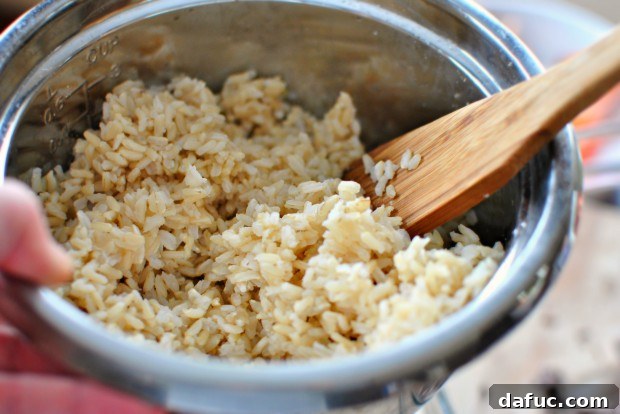 Cooked brown rice