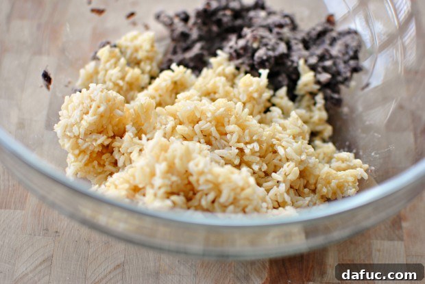 Adding cooked brown rice to the mixture
