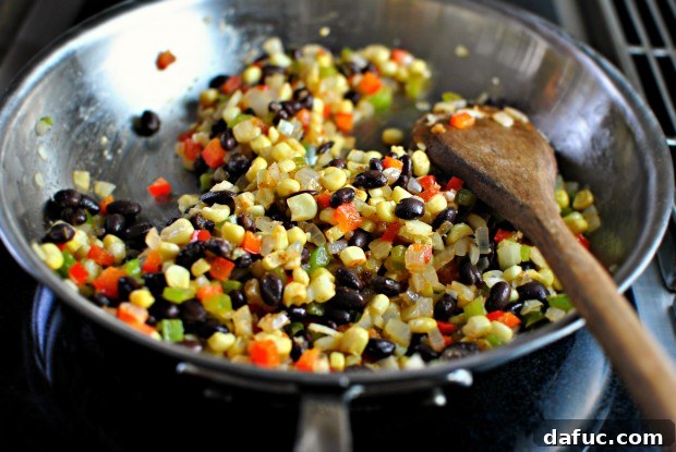 Stirring and cooling the vegetable mixture