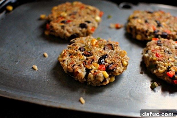 Flipping veggie burger patties