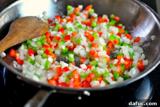 Sautéed vegetables in a skillet
