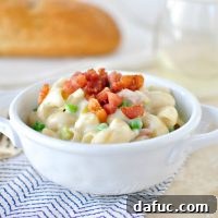 Creamy Pancetta, Leek and Pea Macaroni & Cheese