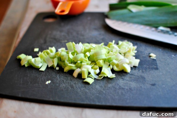 Silky Pancetta, Leek, and Sweet Pea Mac & Cheese 4 Sliced and quartered leeks