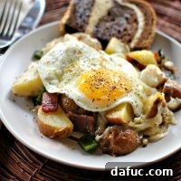 Bacon, Potato and Poblano Breakfast Skillet