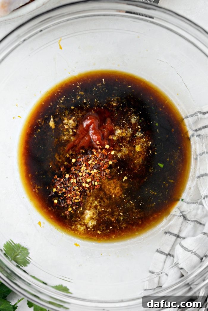 wing glaze ingredients in bowl
