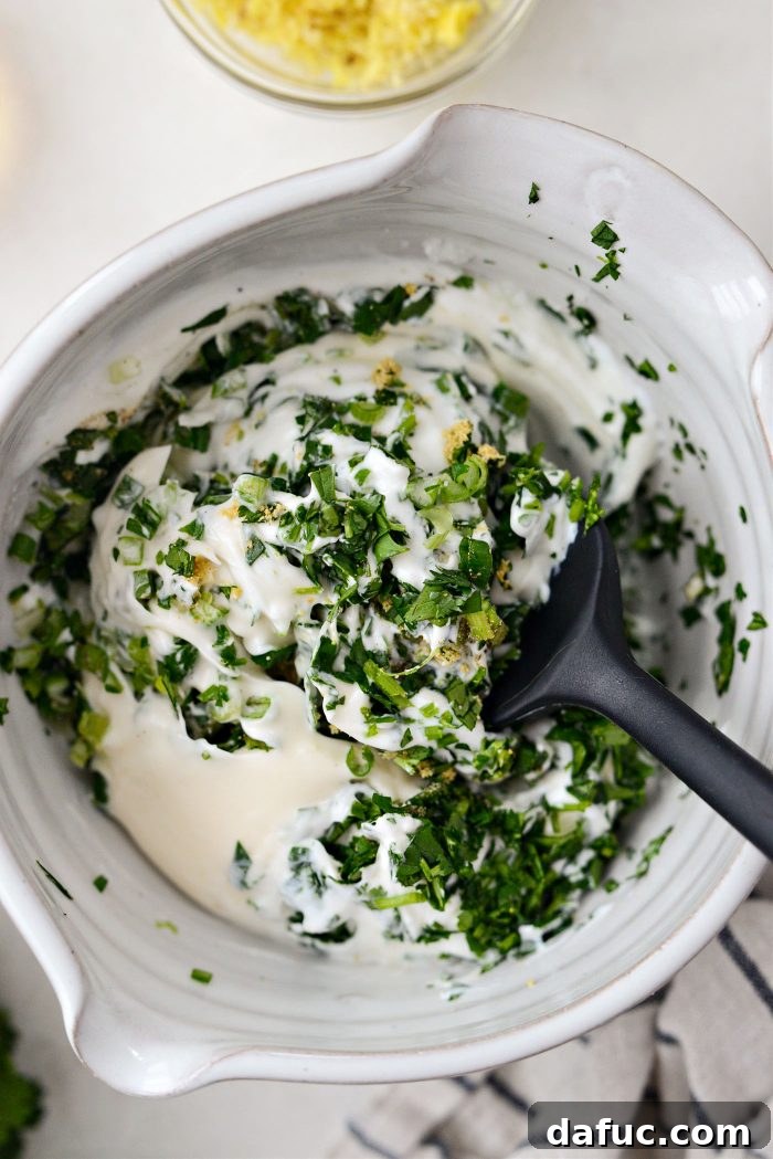 mixing dip ingredients