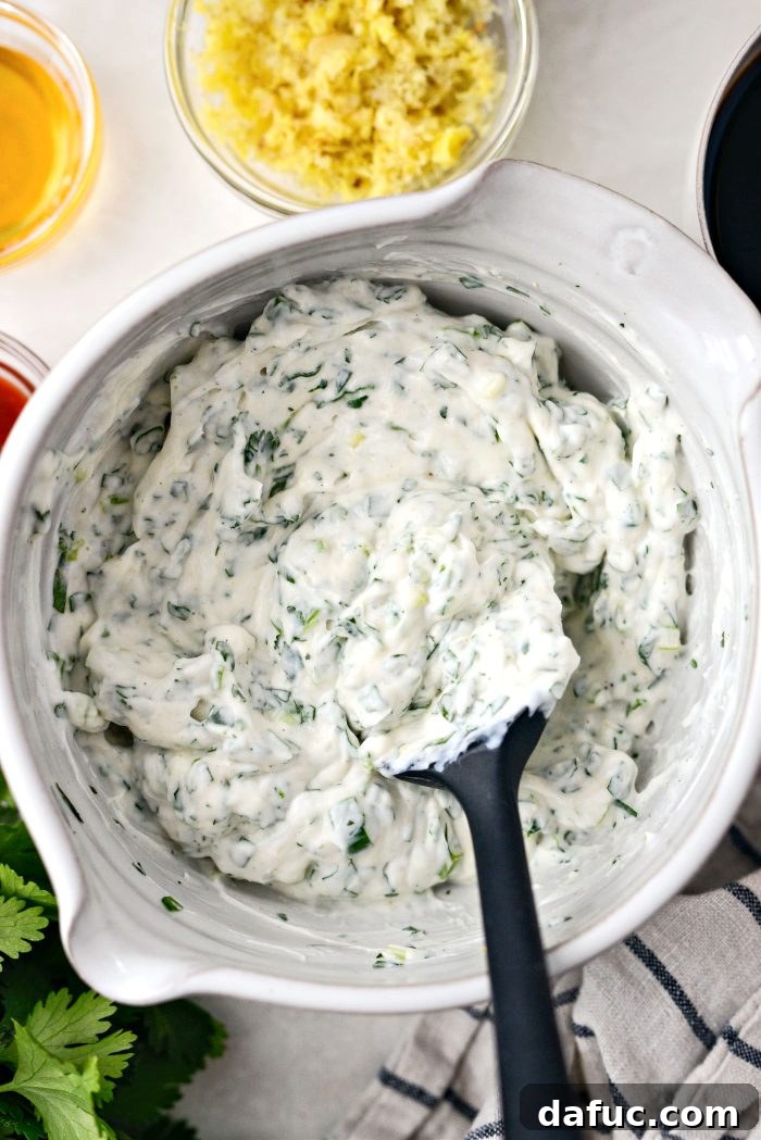 creamy cilantro scallion dip